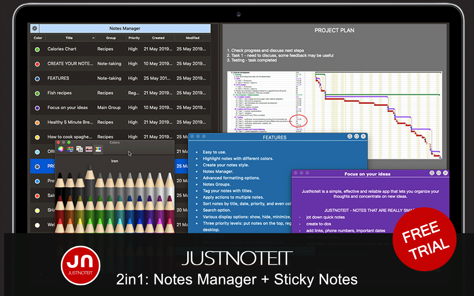 JustNoteIt - Note Manager 2in1